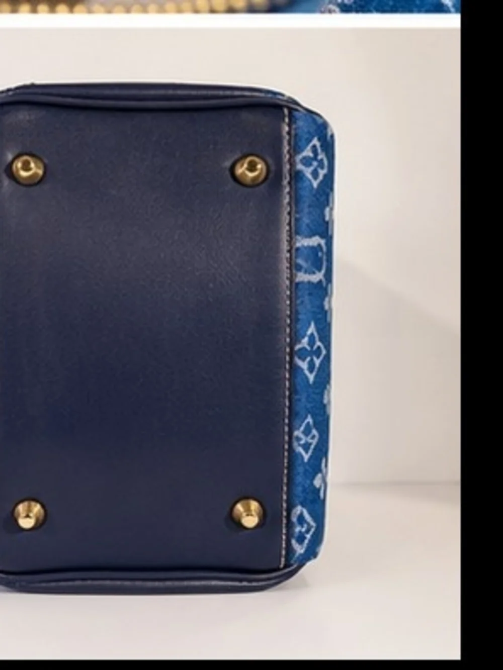Classic Fashion Denim Monogram Satchel Bag & Wristlet Wallet NWT